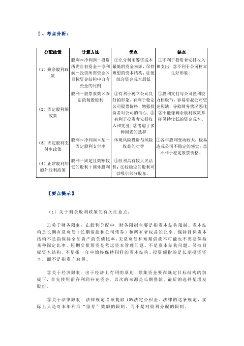 股利分配政策优缺点.doc
