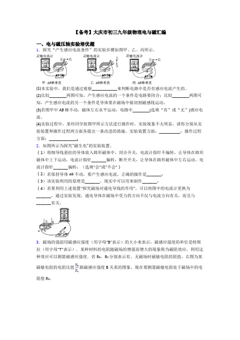 【备考】大庆市初三九年级物理电与磁汇编
