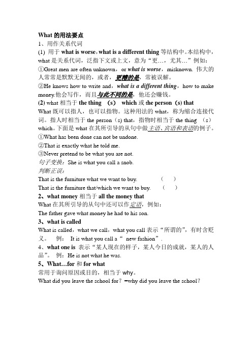 What的用法要点
