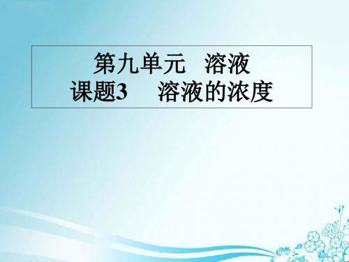 溶液的浓度PPT精品课件3