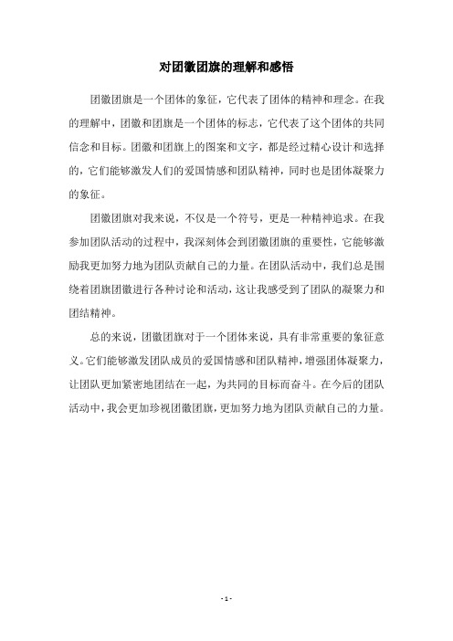 对团徽团旗的理解和感悟