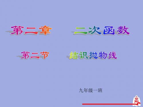 结识抛物线北师大版九年级下册数学ppt课件