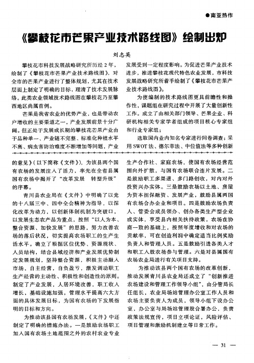 《攀枝花市芒果产业技术路线图》绘制出炉