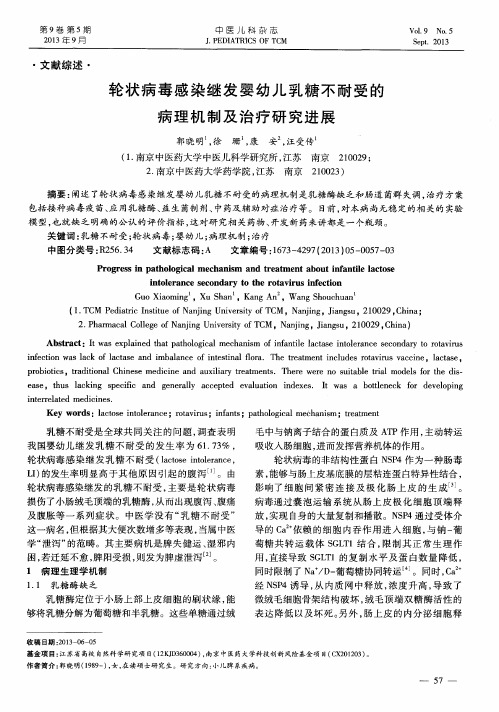 轮状病毒感染继发婴幼儿乳糖不耐受的病理机制及治疗研究进展