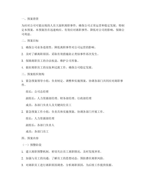 人员大面积离职紧急预案