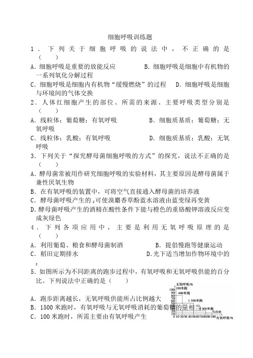 细胞呼吸习题
