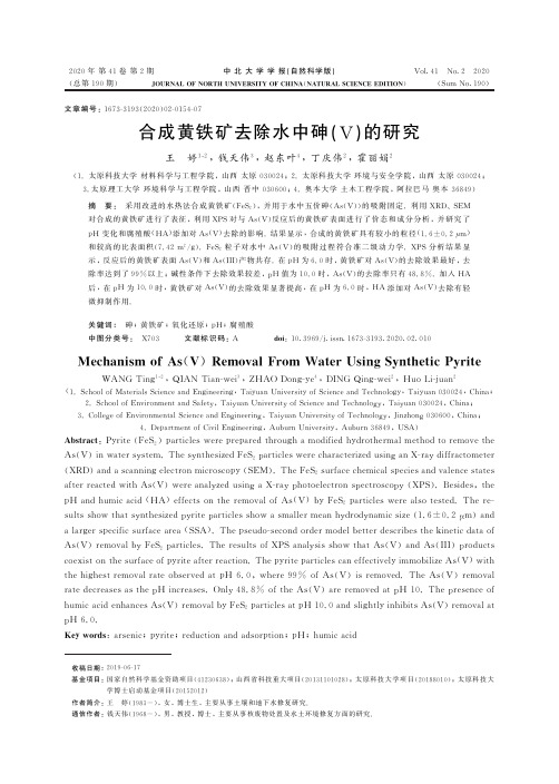 合成黄铁矿去除水中砷(Ⅴ)的研究