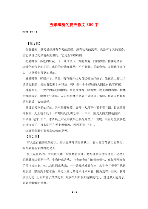五彩缤纷的夏天作文300字