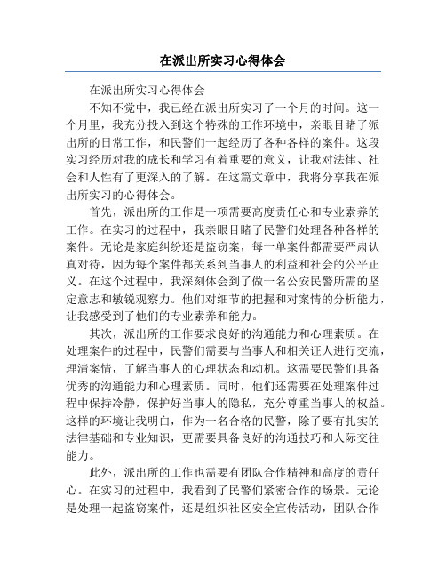 在派出所实习心得体会