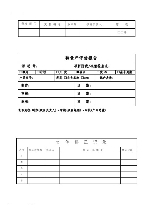 转量产评估报告(正式版)