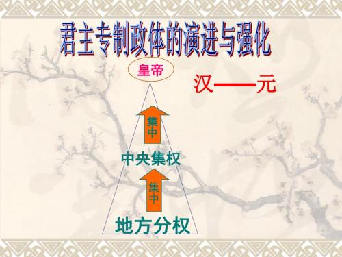专题一第3课 君主专制政体的演进与强化