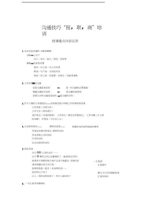 沟通技巧“报-联-商”培训