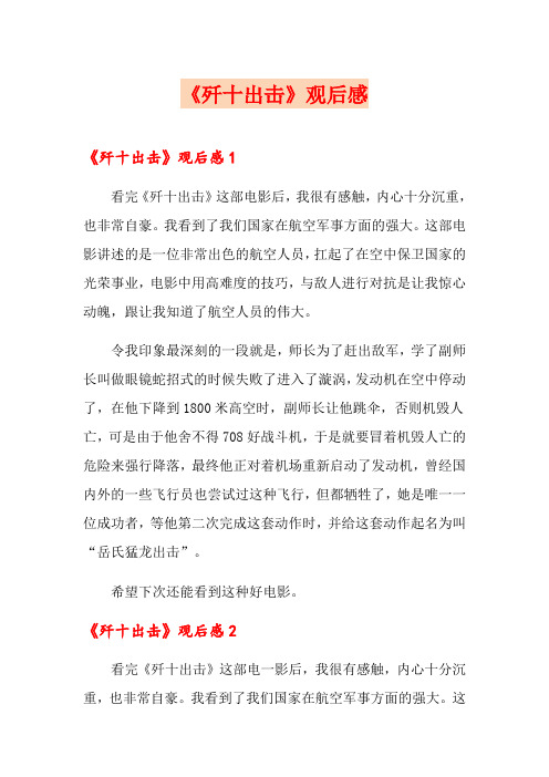 《歼十出击》观后感