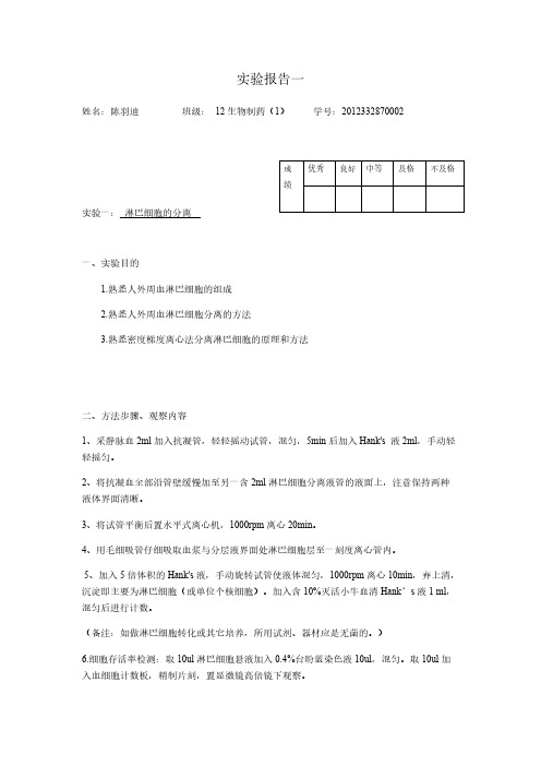 【VIP专享】免疫学实验报告