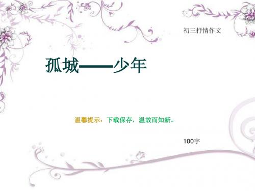 初三抒情作文《孤城——少年》100字(总5页PPT)