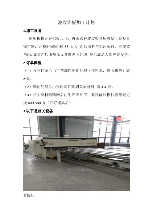 波纹铝板加工计划