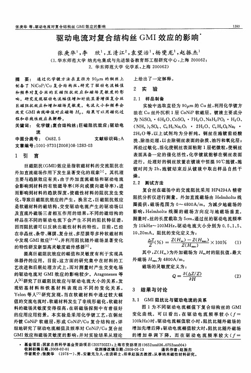 驱动电流对复合结构丝GMI效应的影响