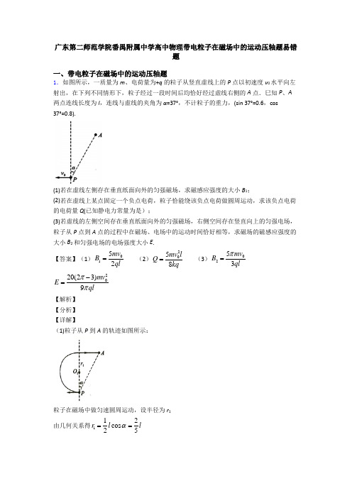 广东第二师范学院番禺附属中学高中物理带电粒子在磁场中的运动压轴题易错题