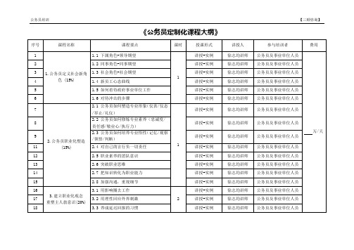 公务员及事业单位人员培训大纲