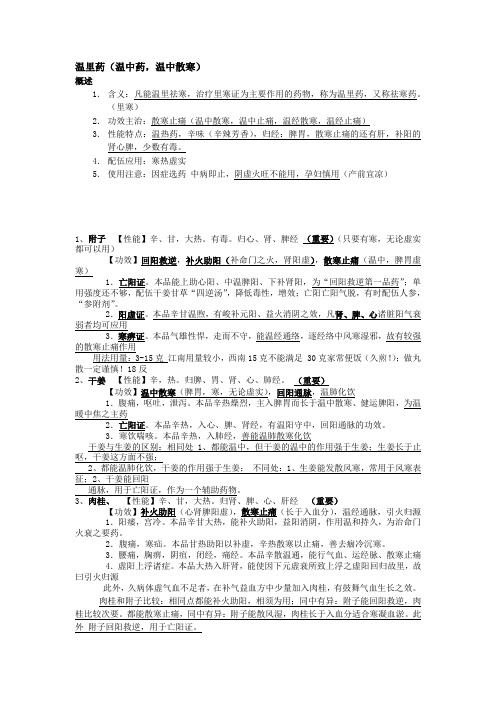 温里药(概念)