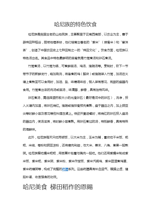 哈尼族的特色饮食