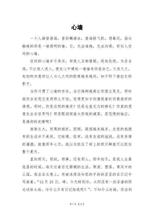 心墙_初一作文_9
