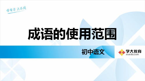成语的使用范围