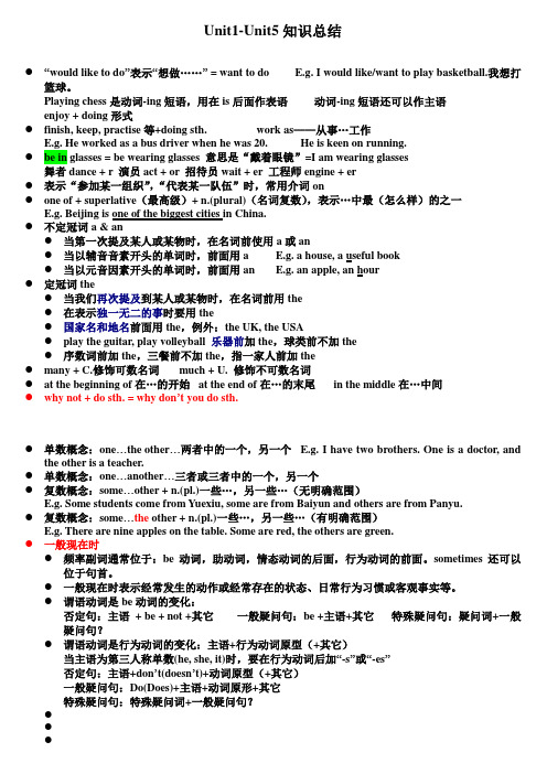 U1-U5知识总结