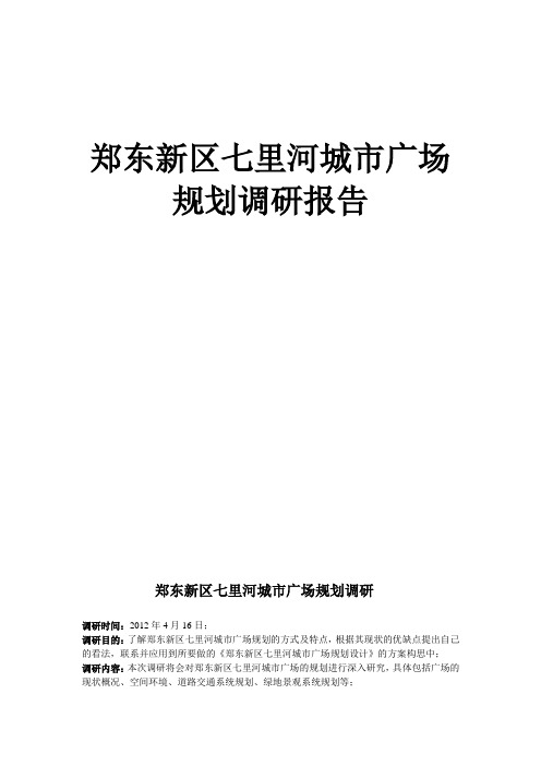 郑东新区七里河城市广场规划调研