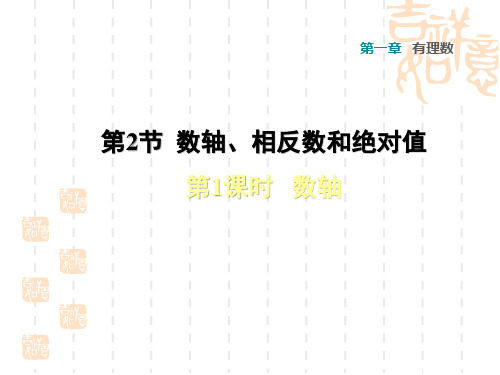 七年级上册数学沪科版 第1章  有理数1.2  数轴、相反数和绝对值1.2.1  数轴习题课件