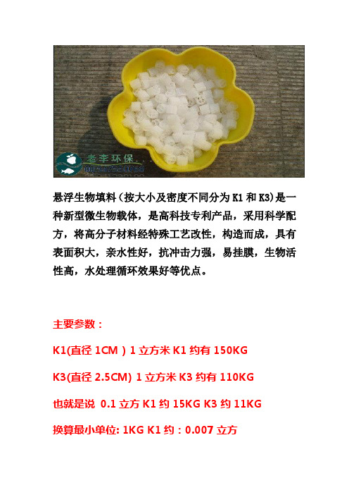 K1K3新型生物滤料简介(老李环保)
