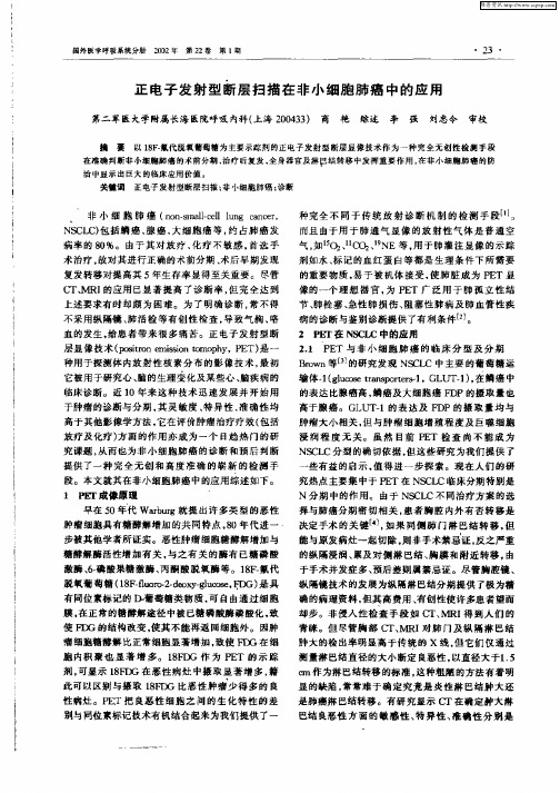 正电子发射型断层扫描在非小细胞肺癌中的应用