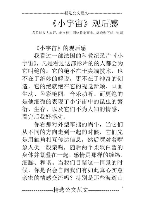 《小宇宙》观后感