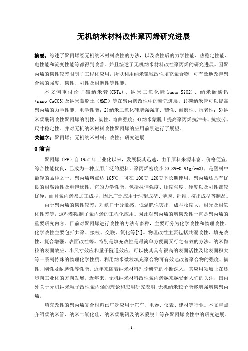 无机纳米材料改性聚丙烯研究进展