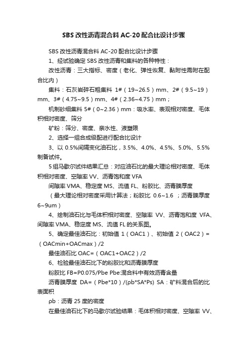 SBS改性沥青混合料AC-20配合比设计步骤