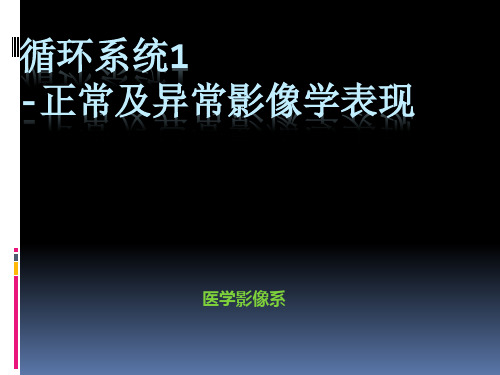循环系统1-正常及异常影像学表现PPT