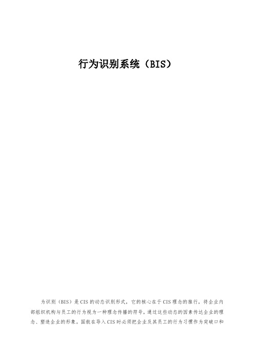 行为识别系统(BIS)