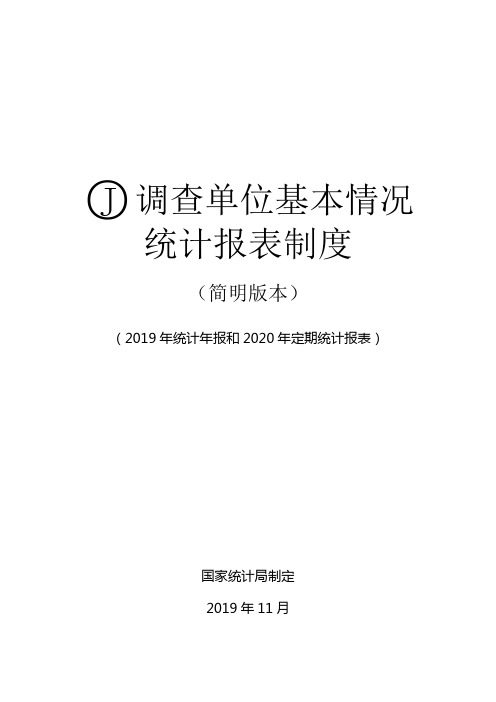 调查单位基本情况统计报表制度(2020)