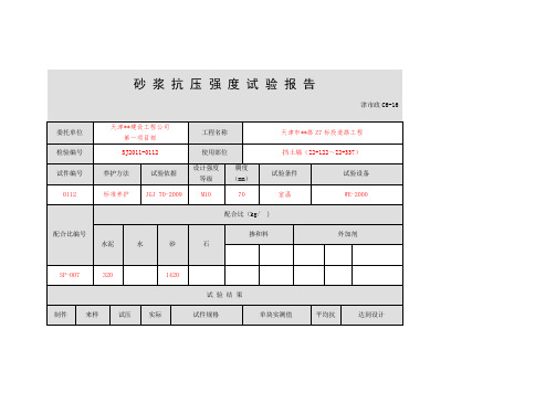 复习砂浆抗压强度试验报告及说明.doc