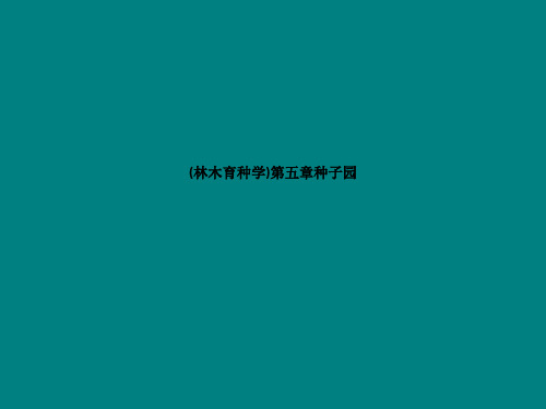 (林木育种学)第五章种子园