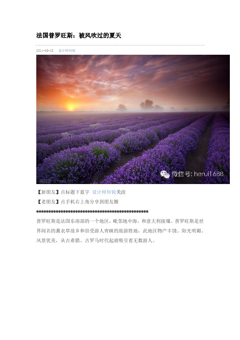 法国普罗旺斯：被风吹过的夏天