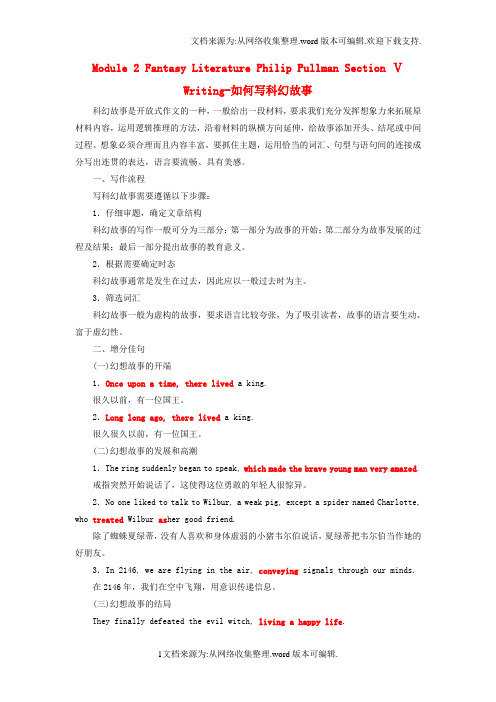 2020学年高中英语Module2FantasyLiteraturePhilipPullmanSec