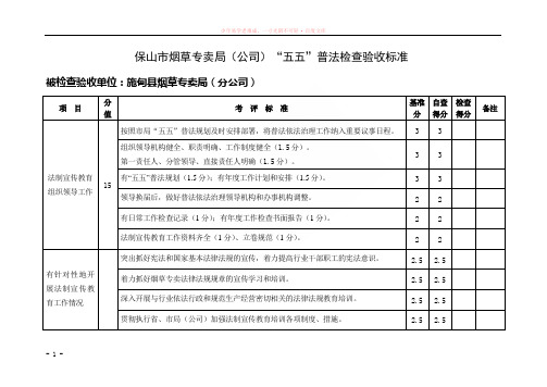 “五五普法”自查评分表