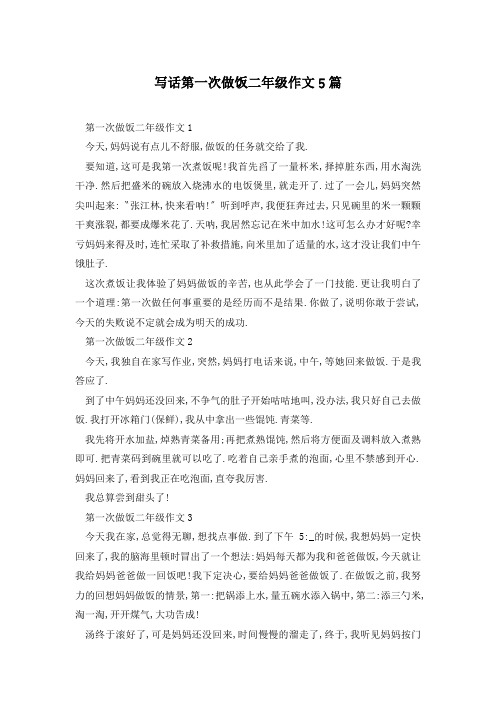 写话第一次做饭二年级作文5篇
