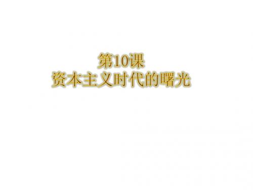 九年级历史上册第10课资本主义时代的曙光课件新人教版