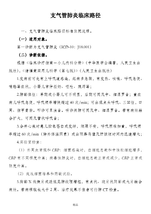 支气管肺炎临床路径