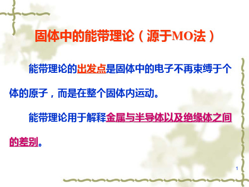 材料结构与性能6-固体中的能带理论和半导体