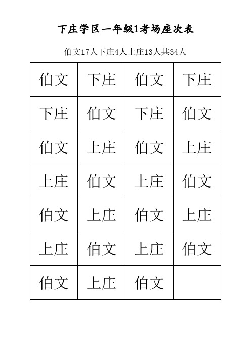 考场座次表