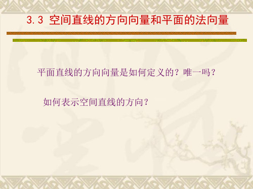 3.3空间直线的方向向量和平面的法向量-