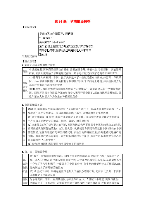 九年级历史上册第五单元步入近代第16课早期殖民掠夺速记宝典知识点总结新人教版14